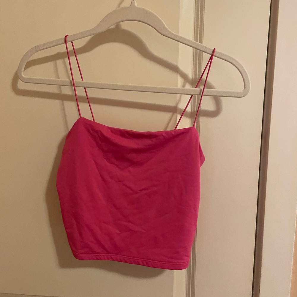 pink crop top